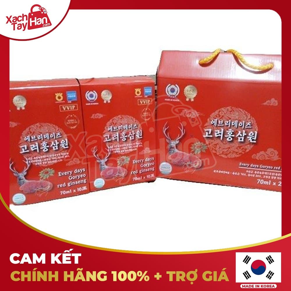 Nước hồng sâm linh chi nhung hươu hộp 20 gói x 70ml