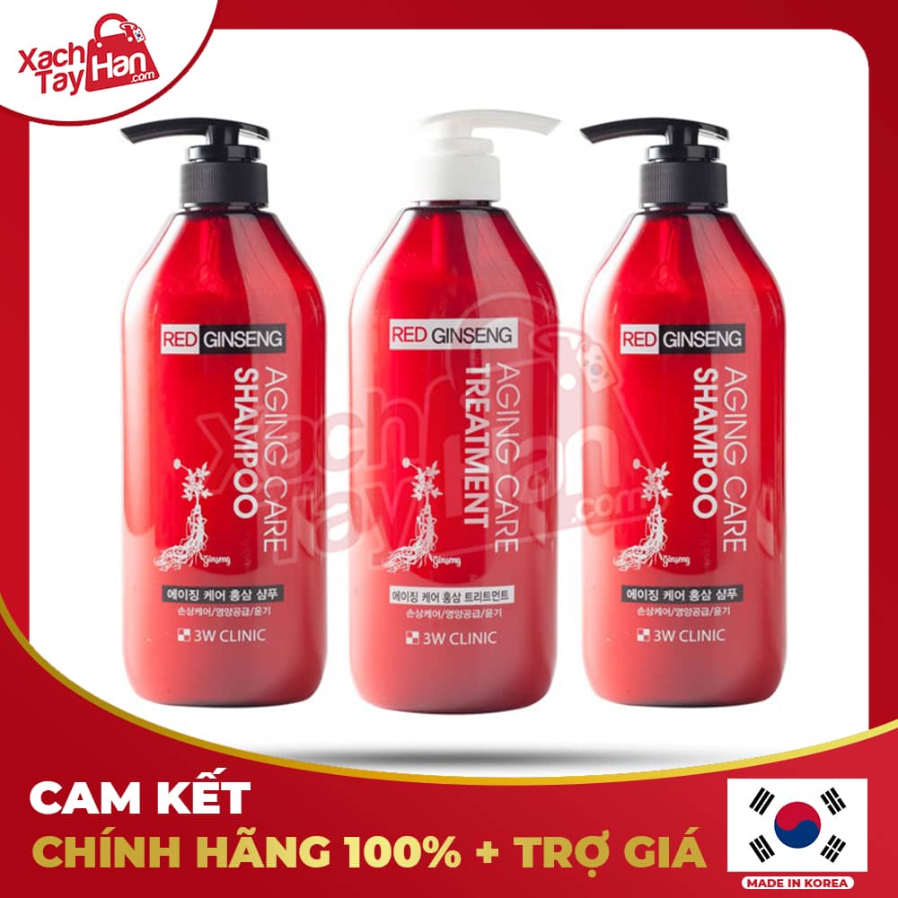 Bộ dầu gội xả hồng sâm SAMJIN chai 520ml (2 Gội + 1 Xả)