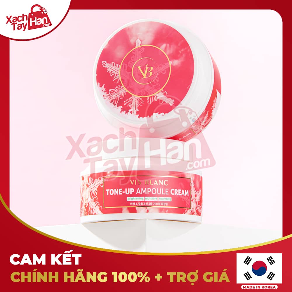 VIS BLANC TONE - UP AMPOULE CREAM Kem dưỡng CẤP ẨM NÂNG TONE Hộp 100ml